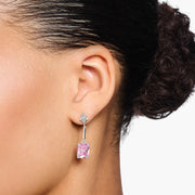 Thomas Sabo Sterling Silver Pink Drop Earrings