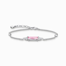 Thomas Sabo Sterling Silver Pink White Stones Bracelet, A2018-051-9-L19V.