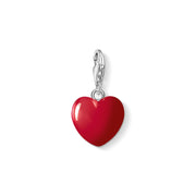 Thomas Sabo Sterling Silver Red Heart Charm, 0016-007-10.