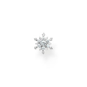 Thomas Sabo Sterling Silver Snowflake White Stones Single Stud Earring, H2260-051-14.