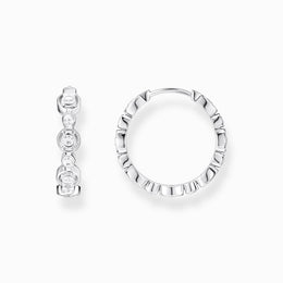 Thomas Sabo Sterling Silver White Stones Hoop Earrings, CR714-051-14.