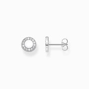 Thomas Sabo Sterling Silver White Stones Round Stud Earrings, H2061-051-14.