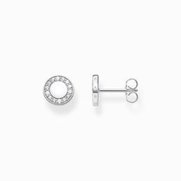 Thomas Sabo Sterling Silver White Stones Round Stud Earrings, H2061-051-14.