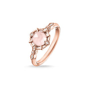 Thomas Sabo Vintage Rose Gold Rose Quartz Pink Diamond Ring, D_TR0043-925-26-54_2.