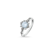 Thomas Sabo Vintage Sterling Silver Aquamarine Diamond Ring, D_TR0043-902-31-56_2.
