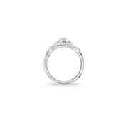 Thomas Sabo Vintage Sterling Silver Aquamarine Diamond Ring, D_TR0043-902-31-56_4.