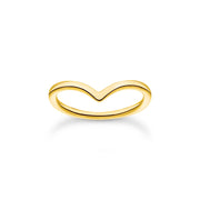 Thomas Sabo Yellow Gold Plated Sterling Silver V-Shape Ring, TR2393-413-39.