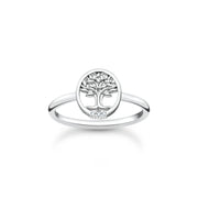 THOMAS SABO TREE OF LOVE STERLING SILVER WHITE STONE RING TR2375-051-14