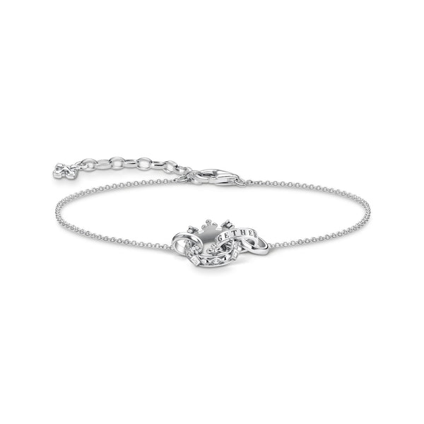 THOMAS SABO CROWN STERLING SILVER FOREVER TOGETHER BRACELET A1982-643-14-L19V