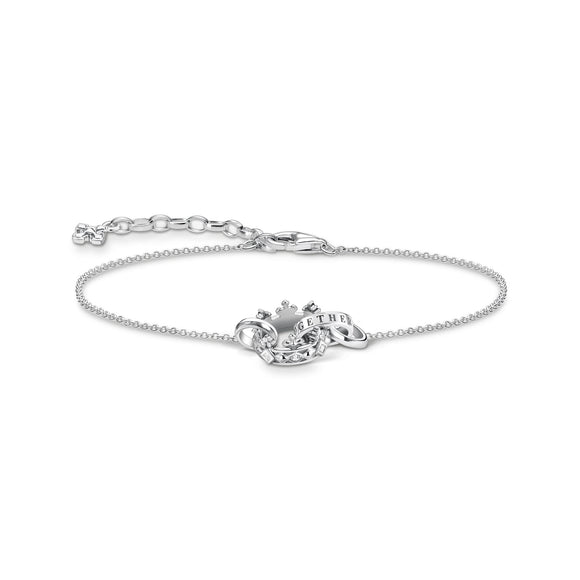 THOMAS SABO CROWN STERLING SILVER FOREVER TOGETHER BRACELET A1982-643-14-L19V