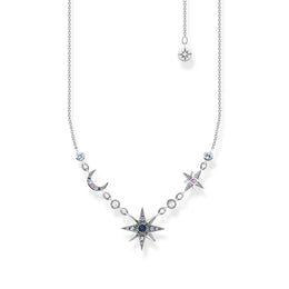 THOMAS SABO ROYALTY STERLING SILVER STAR AND MOON NECKLACE KE2119-945-7-L45V