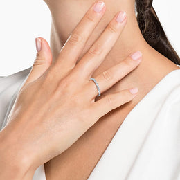 Swarovski Vittore Rhodium Plated Marquise Ring Size 58 5366570