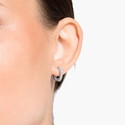 Swarovski Vittore White Rhodium Plated Mini Hoop Earrings 5562126